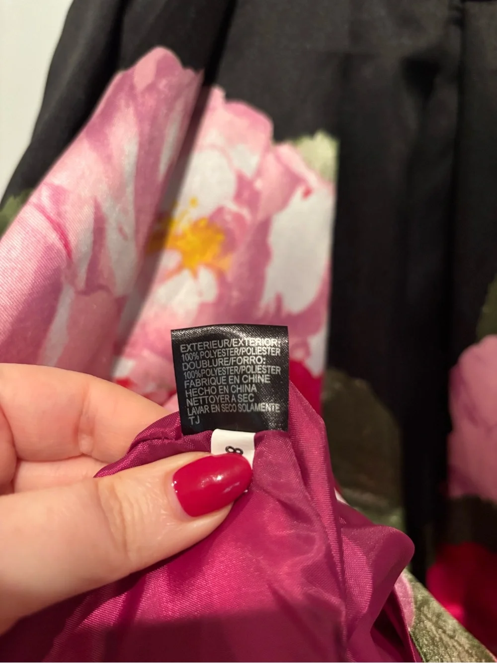 Tahari ASL Sleeveless Black Floral Bottom Mini Dress - Picture 5 of 6